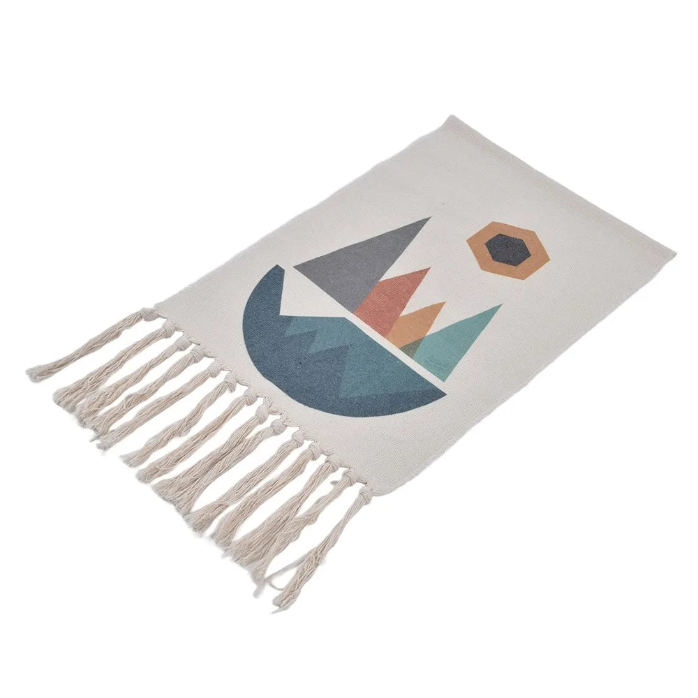 Boho Macrame Wall Hanging Tapestry 27in Tassel Linen Décor