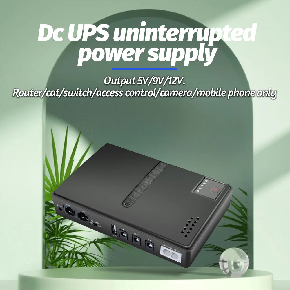 DC1018L Mini UPS 5V 9V 12V Battery Backup for Router & Modem