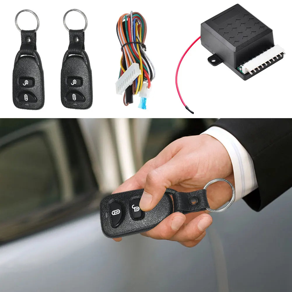 12V Universal Keyless Entry Kit – Car Door Lock & 2 Remotes