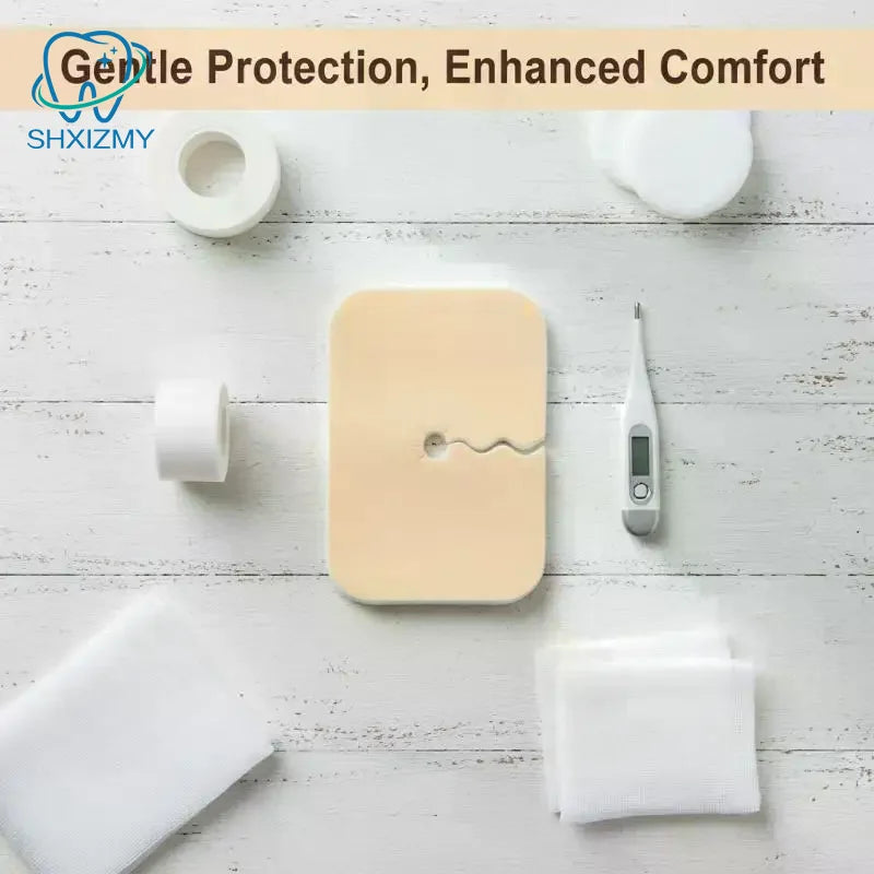Tracheostomy Foam Pad 10x7cm – Waterproof Breathable Neck Dressing