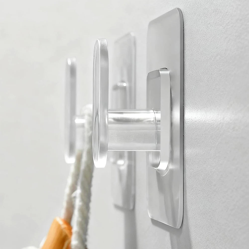 Large Transparent Self-Adhesive Wall Hooks – Nail-Free Waterproof