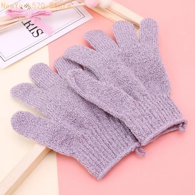 2-Pack Exfoliating Bath Gloves Body Scrubber Spa Massage