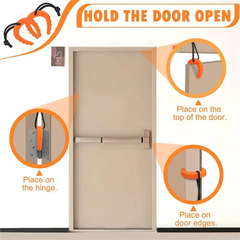 8-Pack First Responder Door Stops – Orange TPU Wedge Jammers