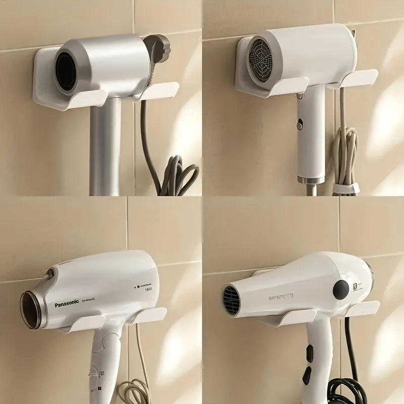 Wall-Mounted Hair Dryer Holder – Corner Bathroom Organizer