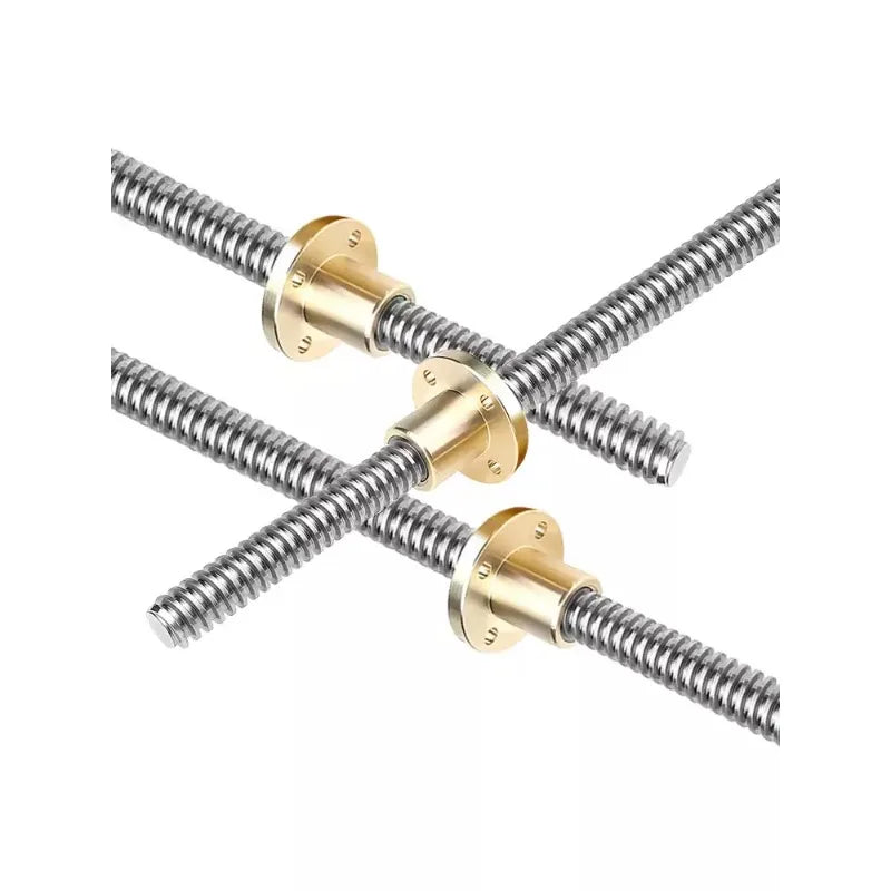 T8 Lead Screw & Brass Nut 304 Stainless Steel – 2/4/8mm