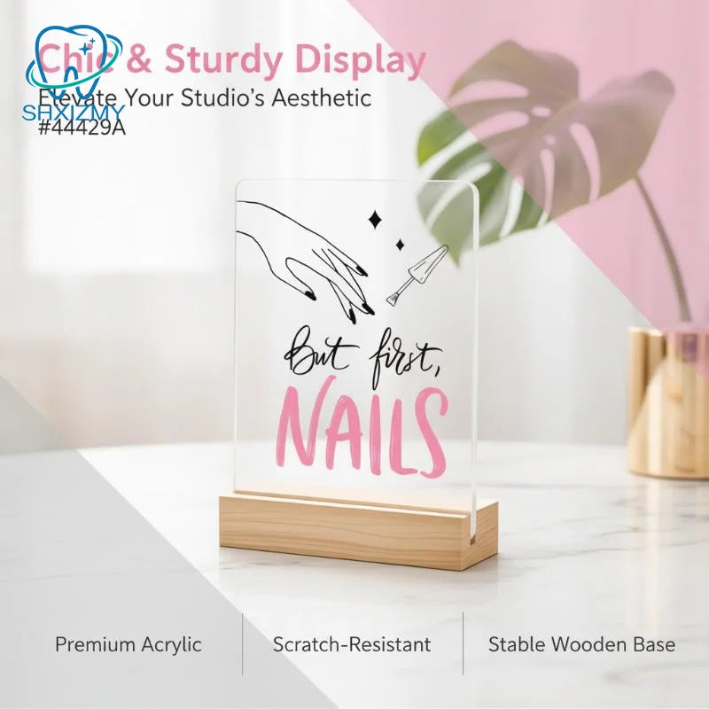 "But First, Nails" Acrylic Desk Sign – Nail Salon Decor
