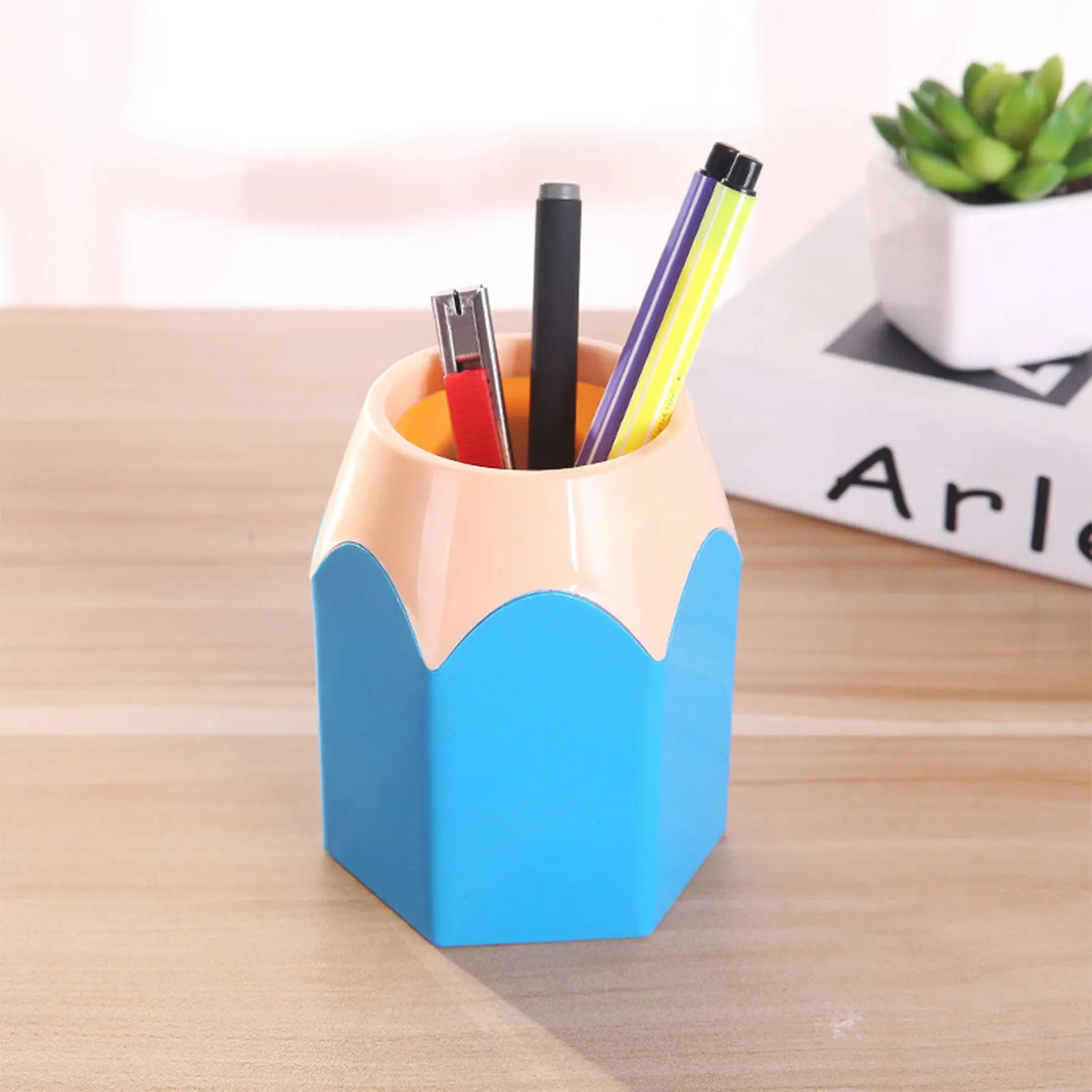 Cute Pencil-Shaped Pen Holder & Desktop Organizer