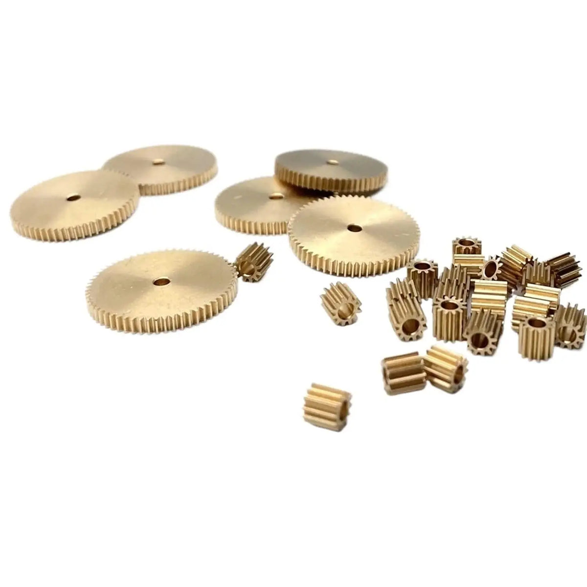 5-Pack 0.3M Mini Copper Spur Gears 30–60 Teeth | 2mm Thick