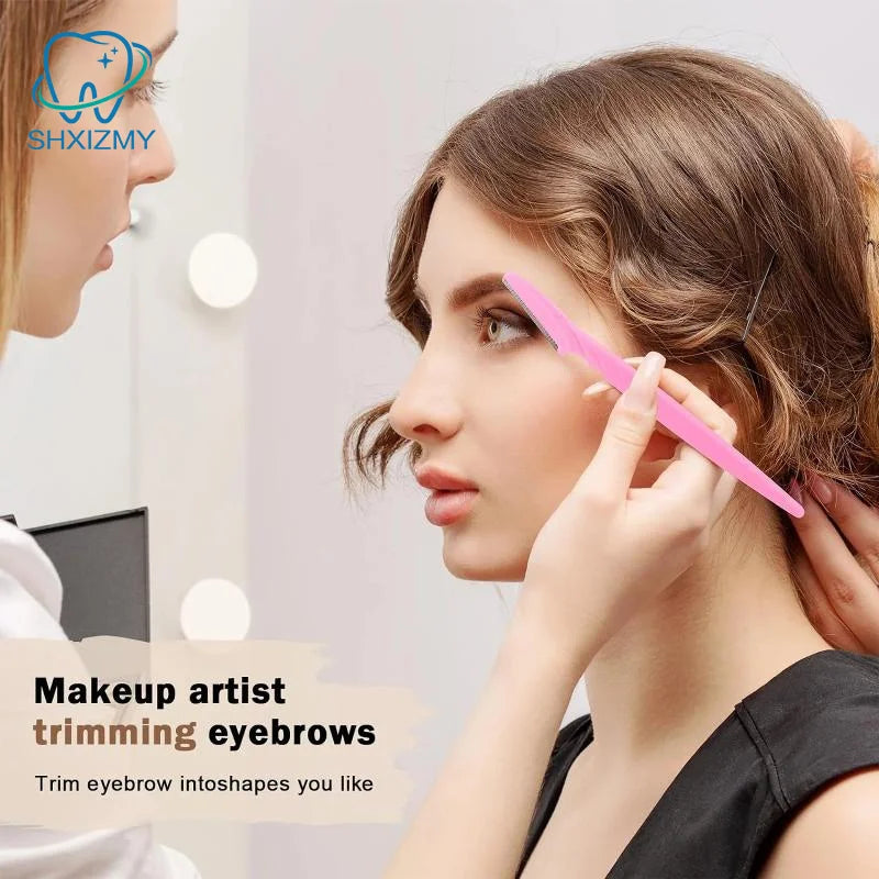 12-Pack Eyebrow & Face Razor Set with Protective Cover