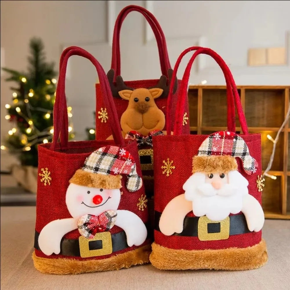 Christmas Gift Bags Kids Candy Tote Bags – Festive Party Bags