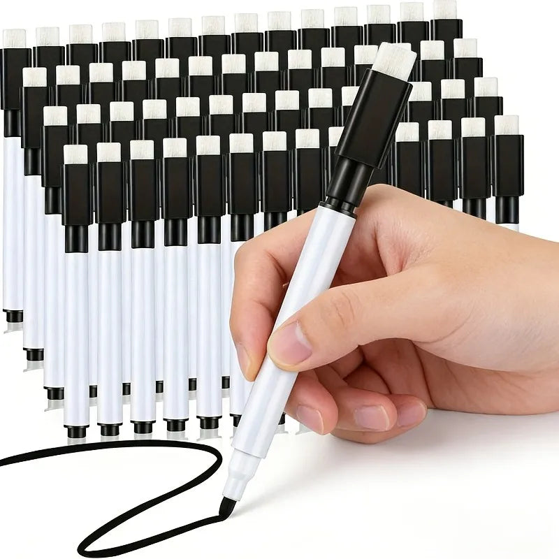Erasable Whiteboard Markers with Built-In Eraser – 5/10 Pack