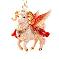 Acrylic Rhinestone Goat Hanging Ornament – Zodiac Pendant