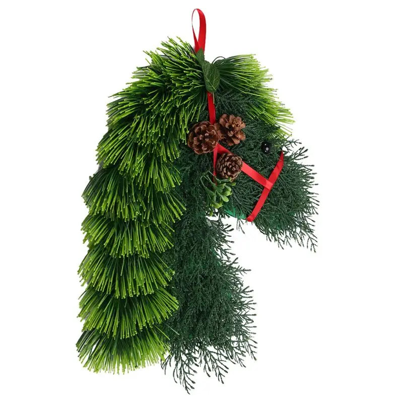 Horse Head Wreath – Front Door Christmas Holiday Decoration