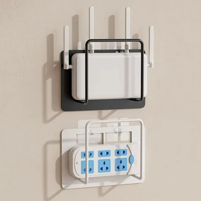 Wall Mount Router Stand Rack – No Drill Wi-Fi Cable Organizer