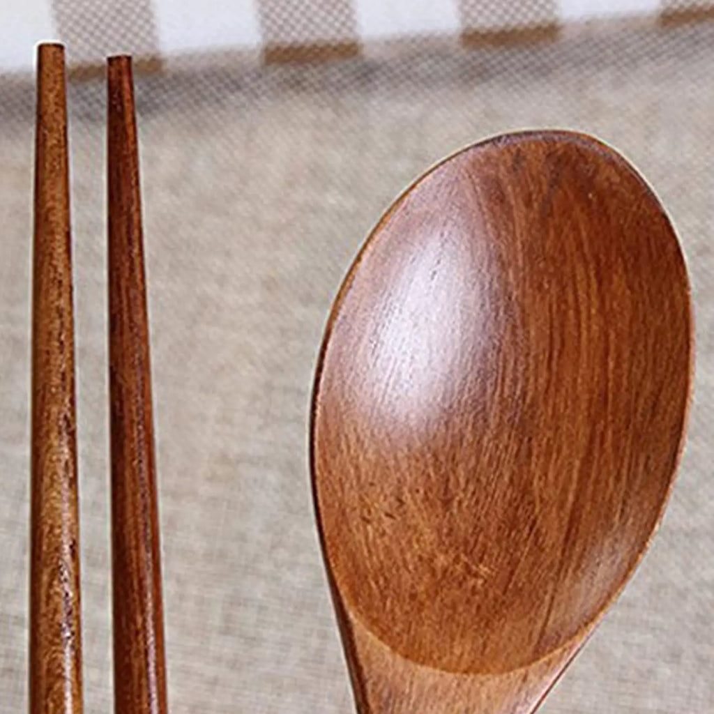 Handmade Jujube Wood Korean Chopsticks & Spoon Set – 15 Pairs