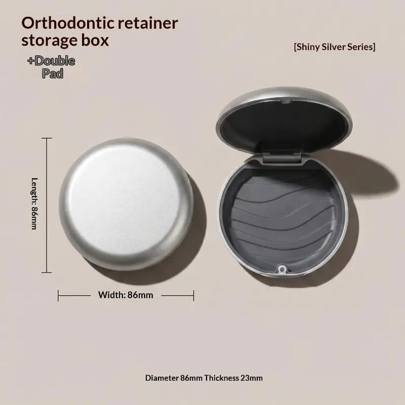 Portable Dental Retainer Case with Mirror & Vent Holes