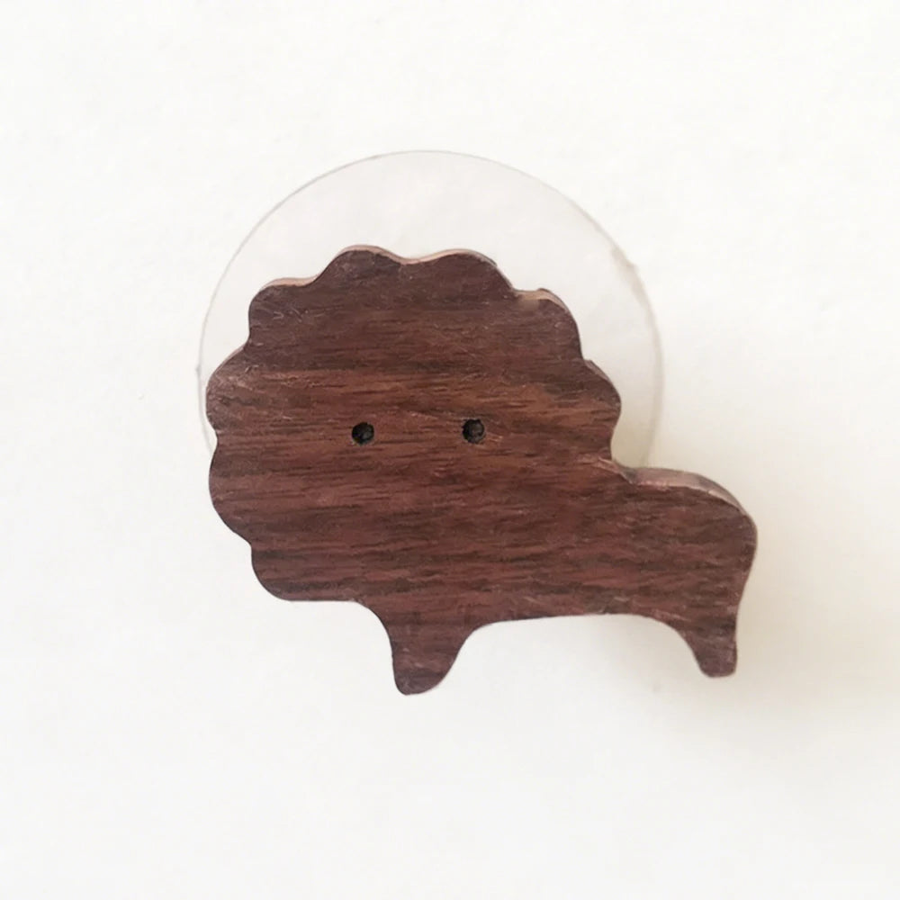 Walnut Wood Animal Wall Hooks – Kids Room Coat & Key Hanger