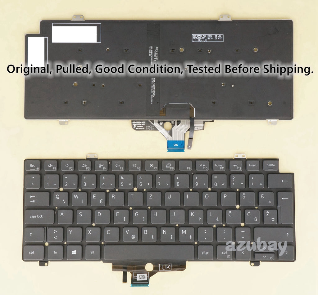 AZUBAY Backlit Keyboard Dell Latitude 5420 7420 7520 FR DE IT CH HR