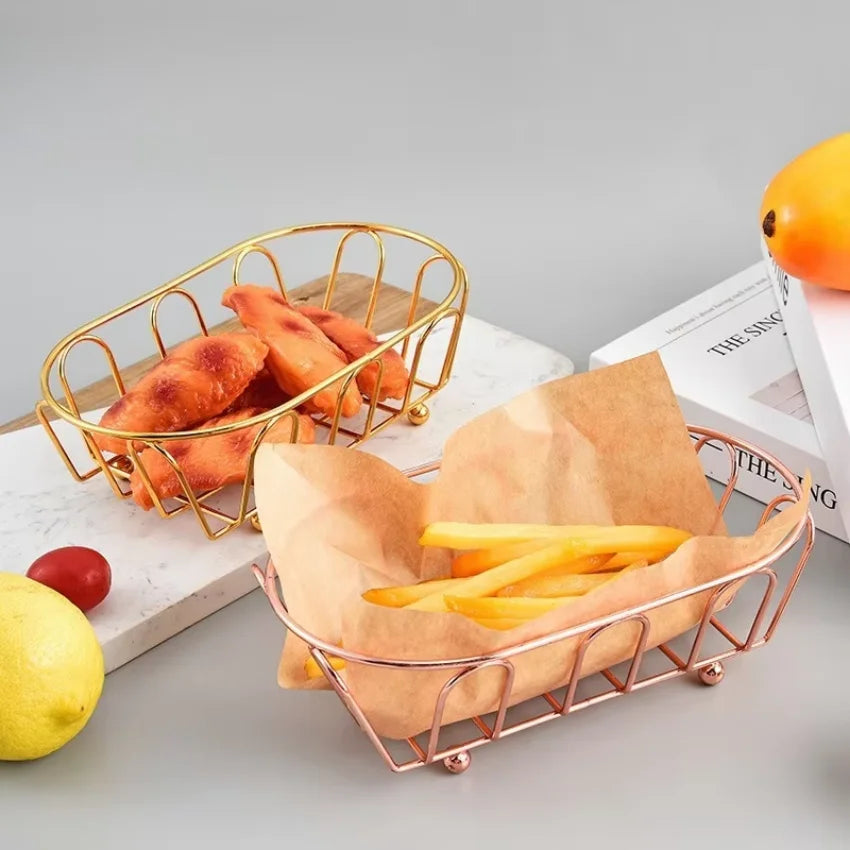 2-Pack Stainless Steel Storage Baskets – Desk & Vanity Organizer