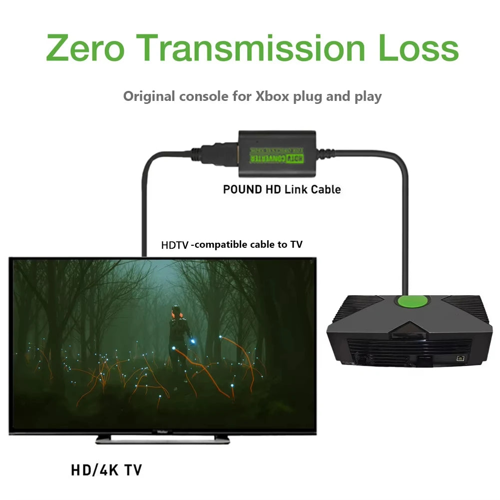 Xbox to HDMI-Compatible HD Converter Adapter 480P–1080P