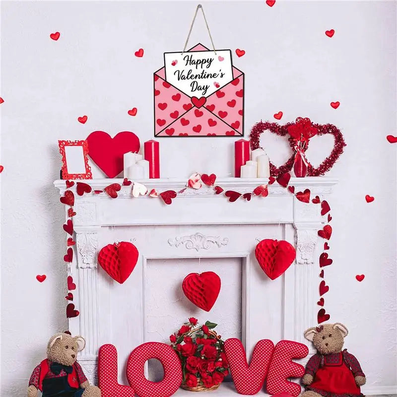 Valentine's Day Envelope Wooden Door Sign – Front Door Decor