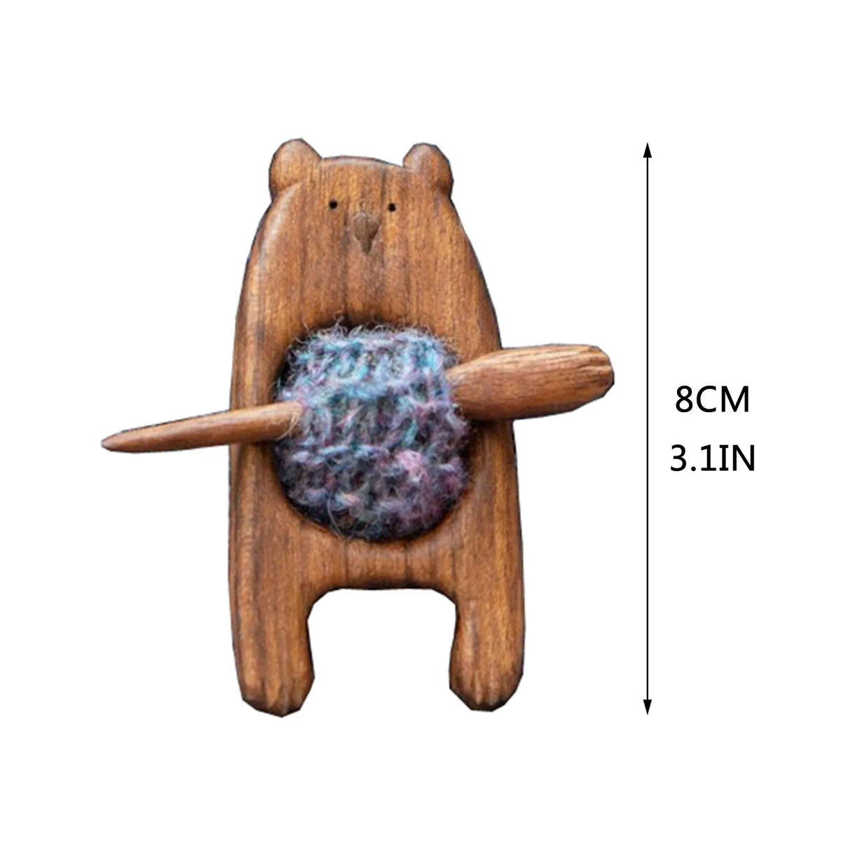 Handmade Wooden Animal Brooch – Cute Bear & Bird Fashion Pin