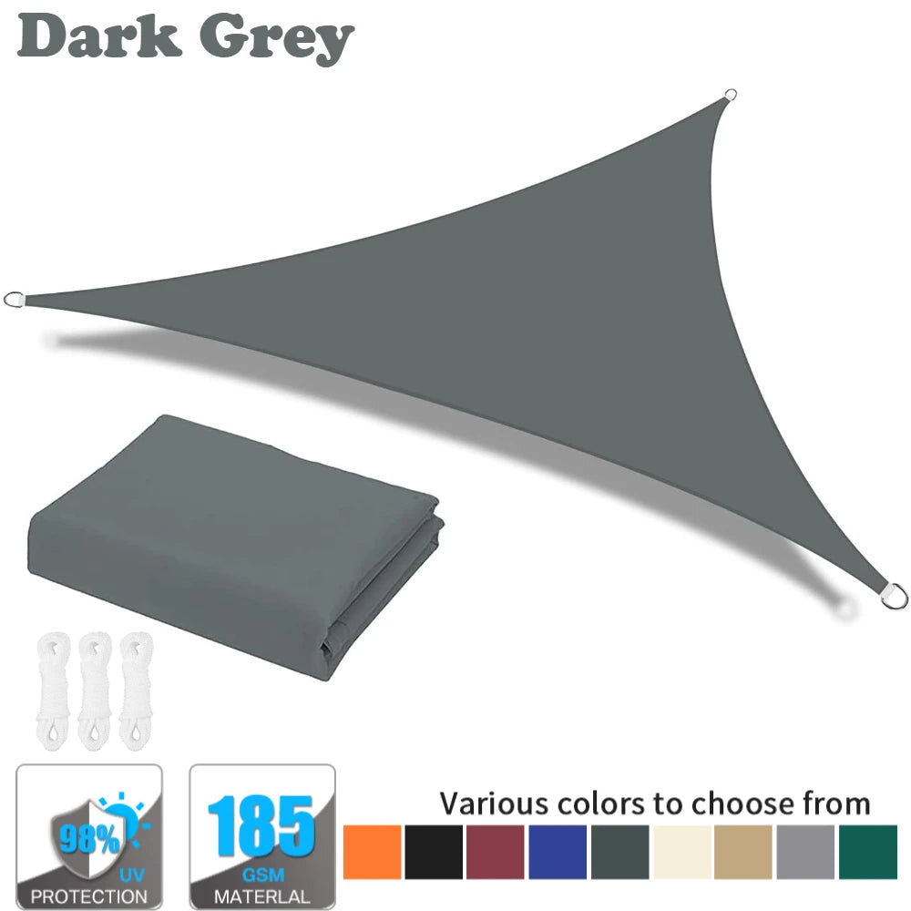 Waterproof Triangle Sun Shade Sail – 98% UV Block for Patio