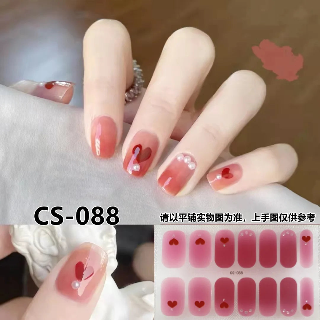 Semi Cured Gel Nail Stickers – Waterproof Self-Adhesive Decals