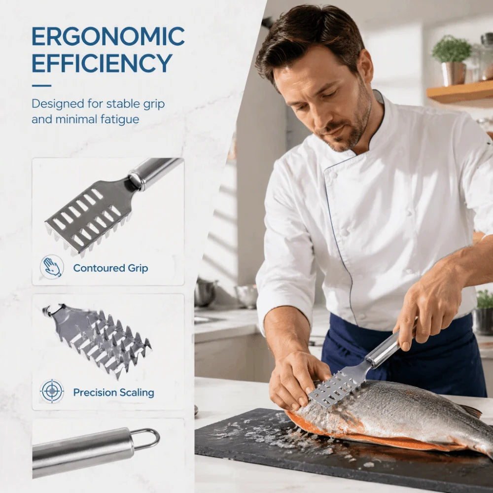 Stainless Steel Fish Descaler – Handheld Scale Remover Tool