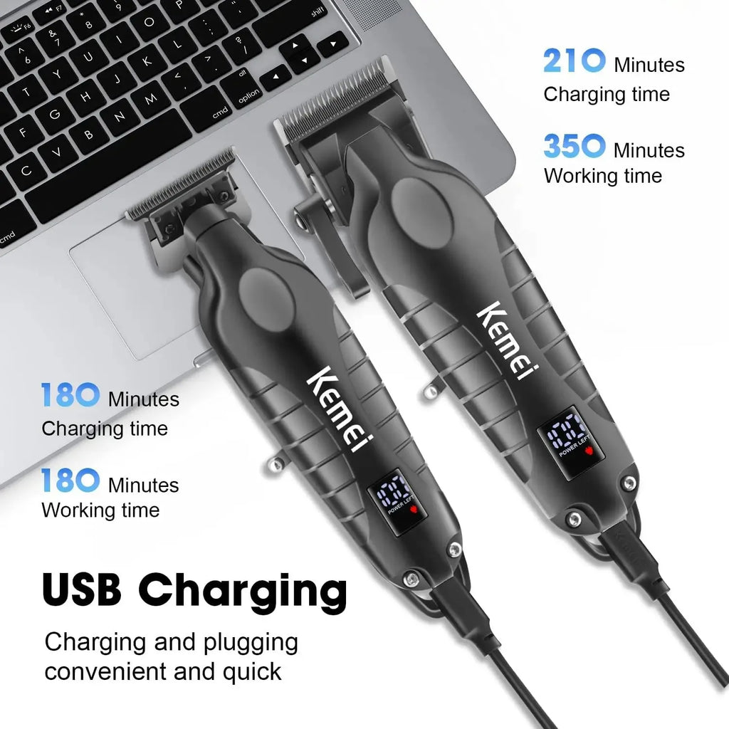 Kemei Rechargeable Hair Clipper & Trimmer Kit KM-2290 2293 1102