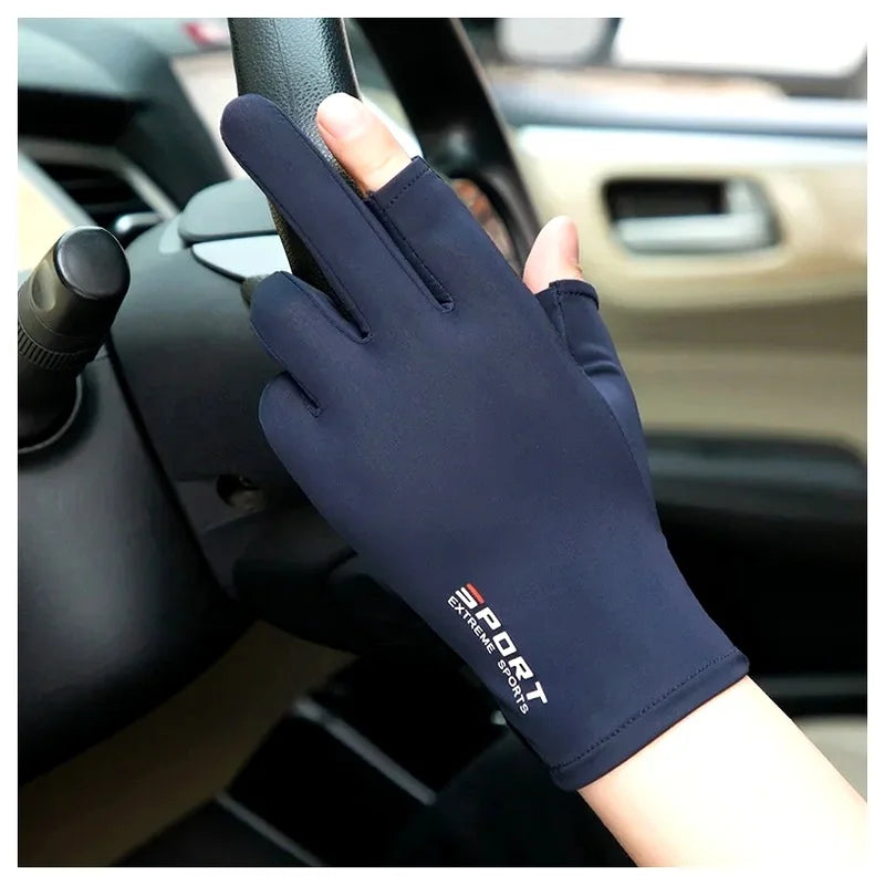 Anti-UV Touch Screen Fishing & Cycling Gloves – Ice Silk