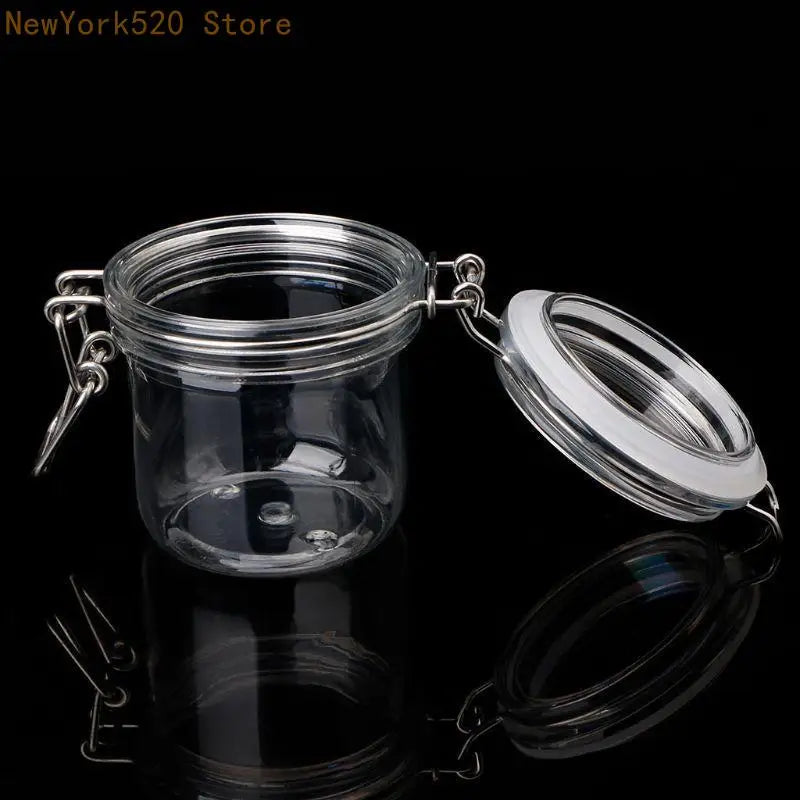 120ml Airtight Clip Top Storage Jar – Clear PET Round Container