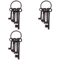 Rustic Cast Iron Skeleton Key Set – 5 Antique Pirate Keys