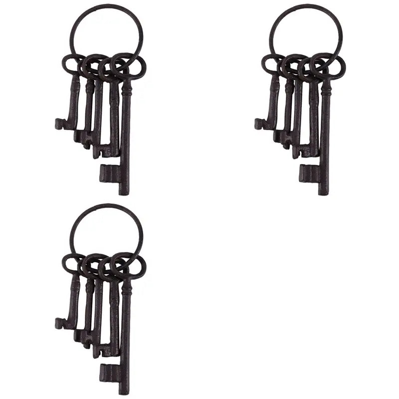 Rustic Cast Iron Skeleton Key Set – 5 Antique Pirate Keys