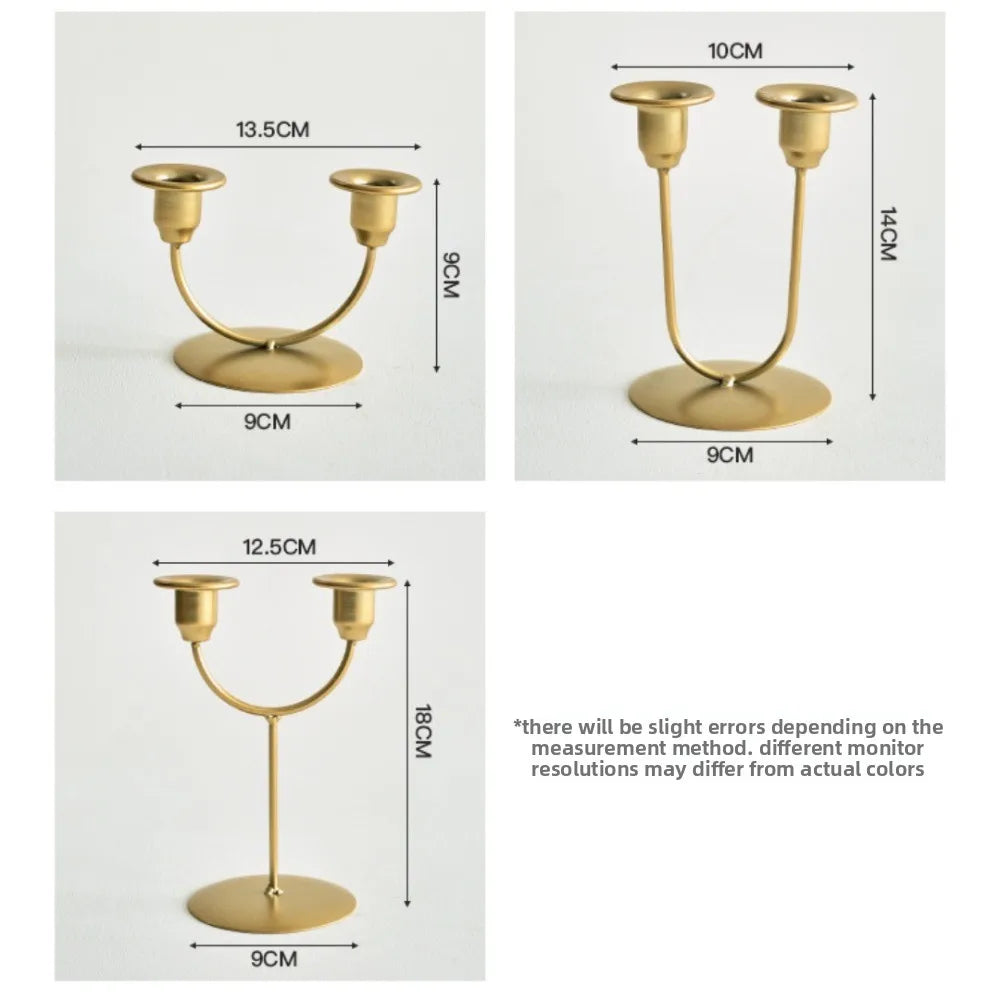 Double U-Shaped Metal Candlestick Holder – Elegant Table Decor