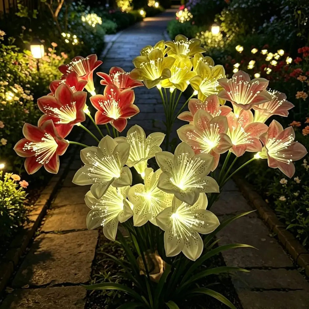 Solar LED Lily Flower Garden Stake Light – IP66 Waterproof
