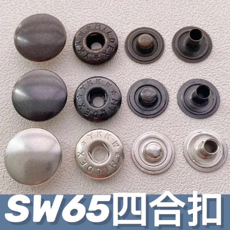 YKK SW65 Large S-Type All Copper Snap Button Four-in-One Buckle