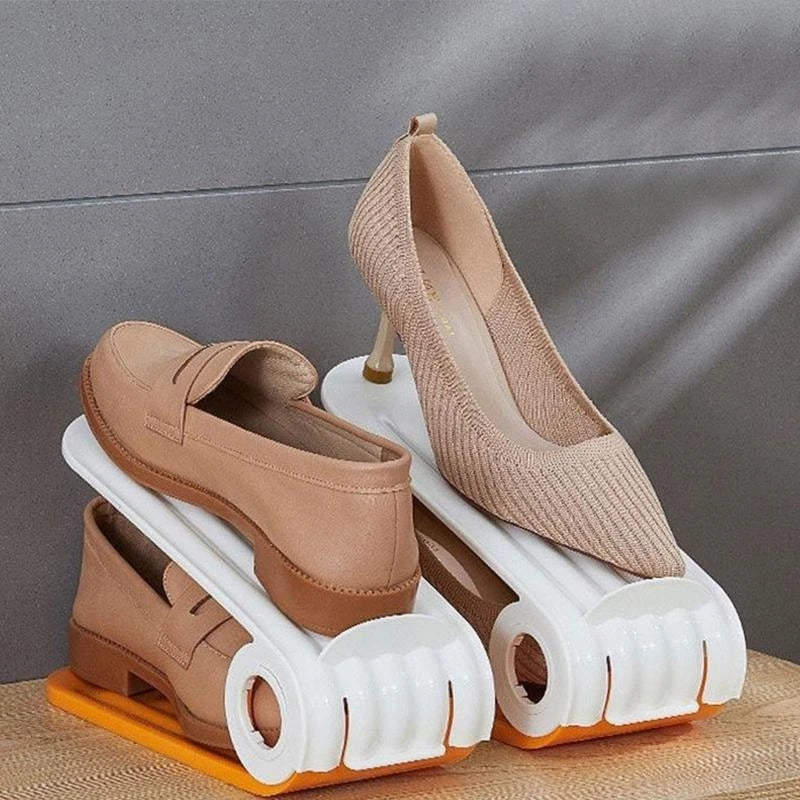 2-Pack Adjustable Shoe Stacker Rack – Space-Saving Organizer