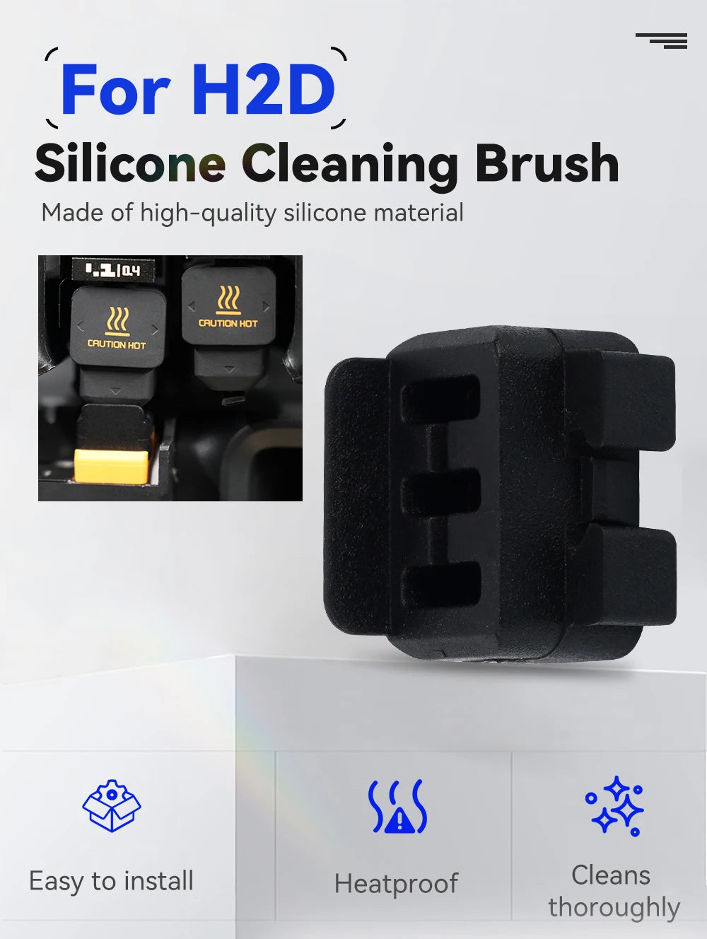 Silicone Nozzle Wipe Brush for Bambu Lab H2D H2C Hotend