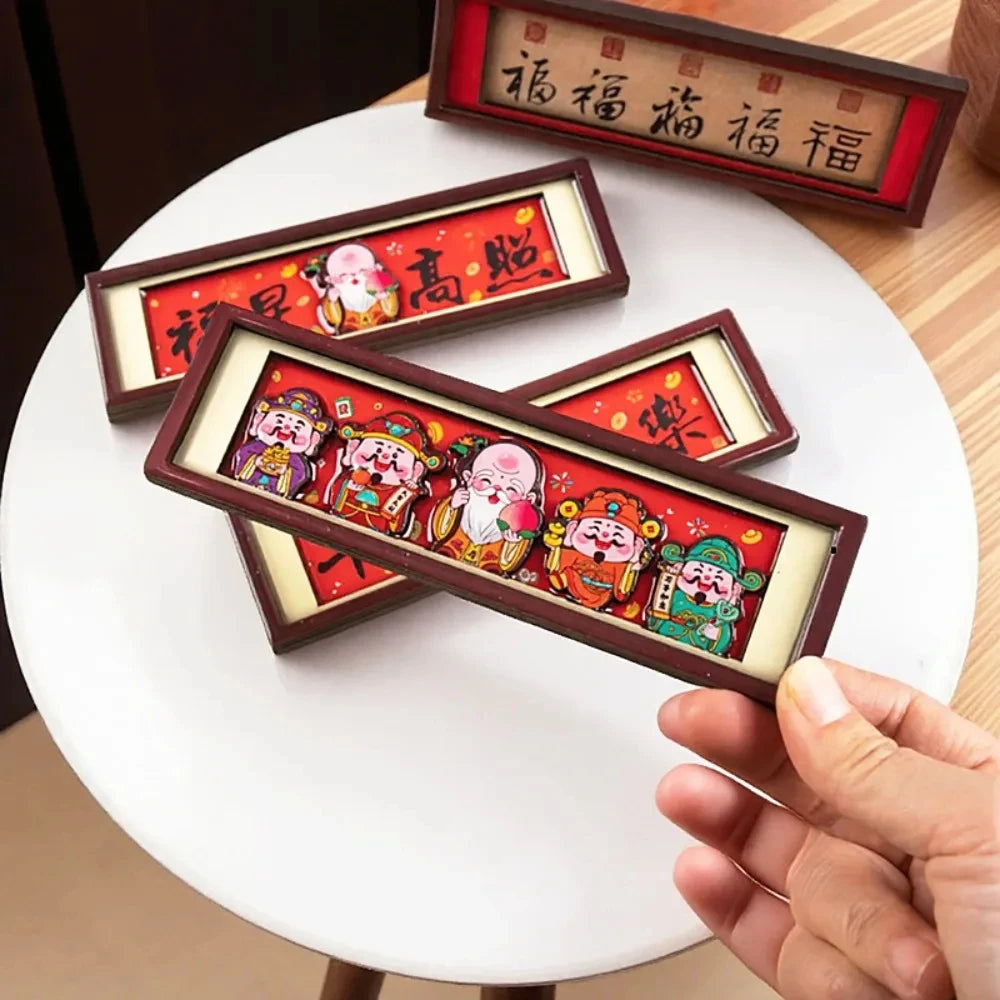 Chinese God of Wealth 3D Magnetic Fridge Couplet Decor