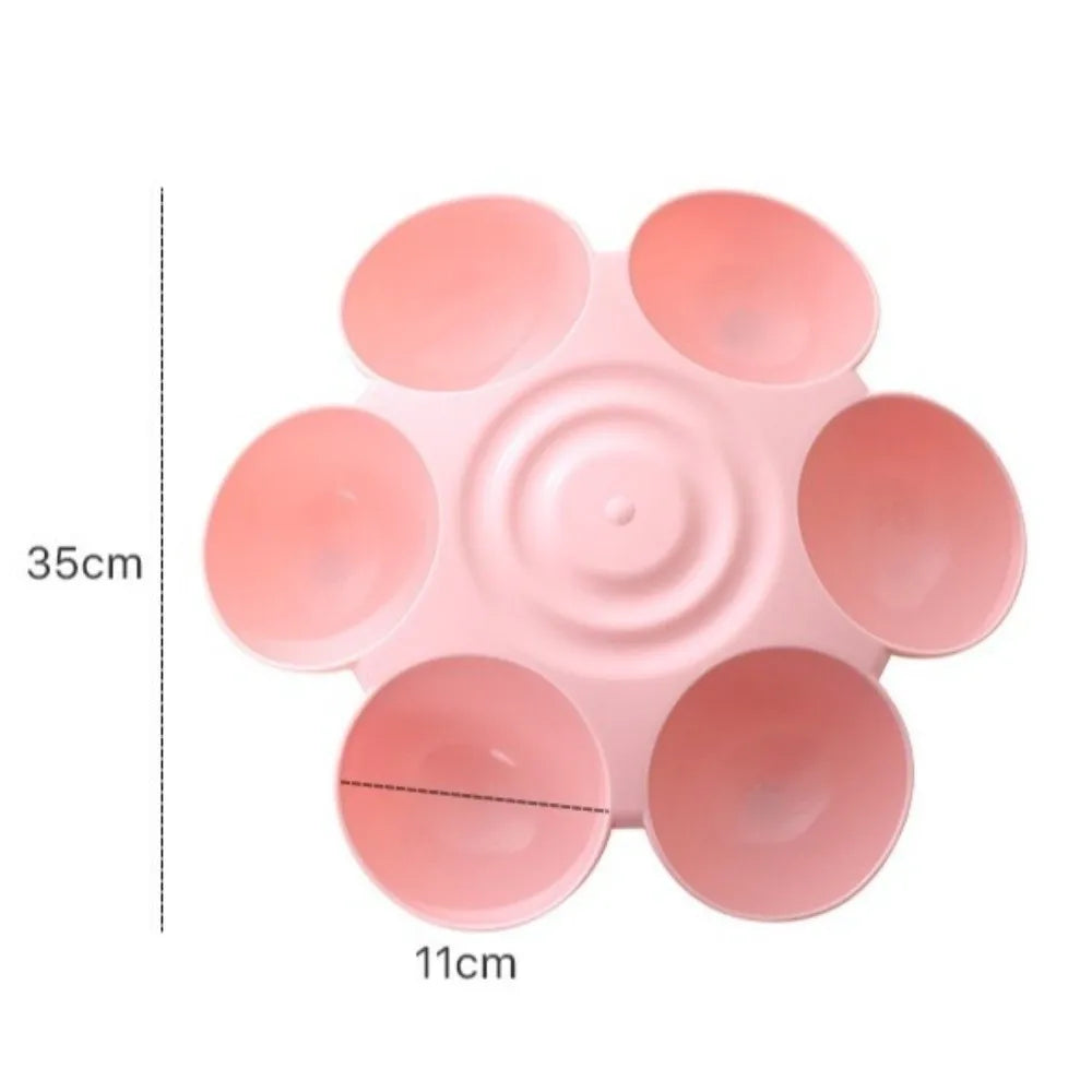Six-Grid Petal Cat & Dog Feeding Bowl – Angled Multi-Compartment