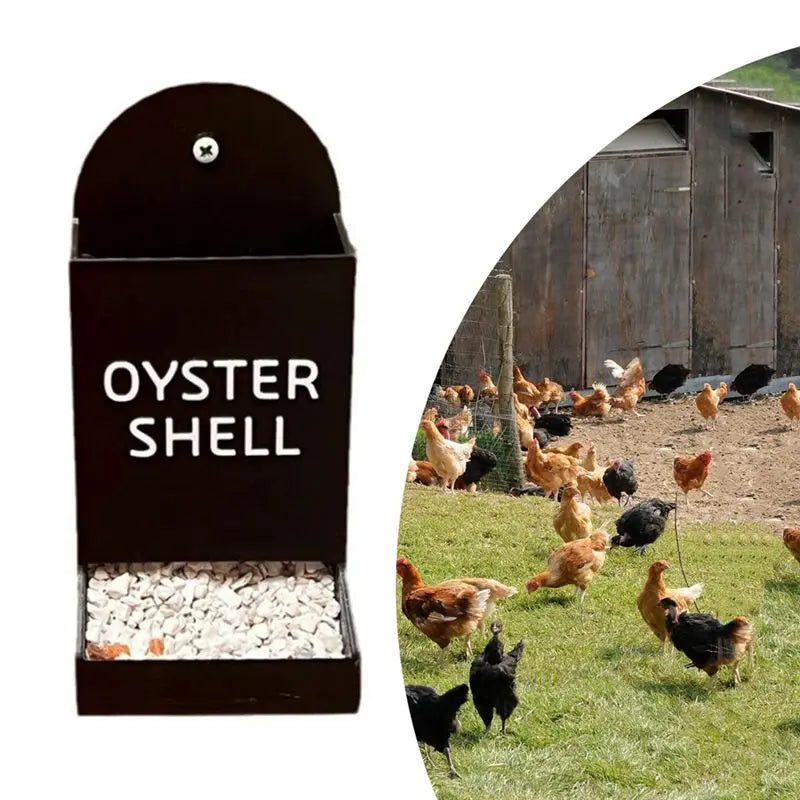 Chicken Oyster Shell & Grit Feeder – Plastic Coop Accessory