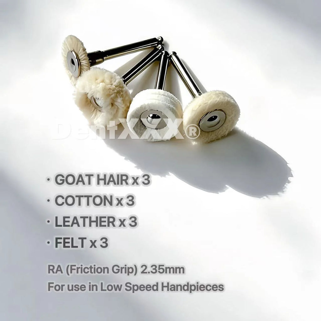 12-Pc Flat Polishing Brush Set – 4 Types Abrasive Wheels for Metal