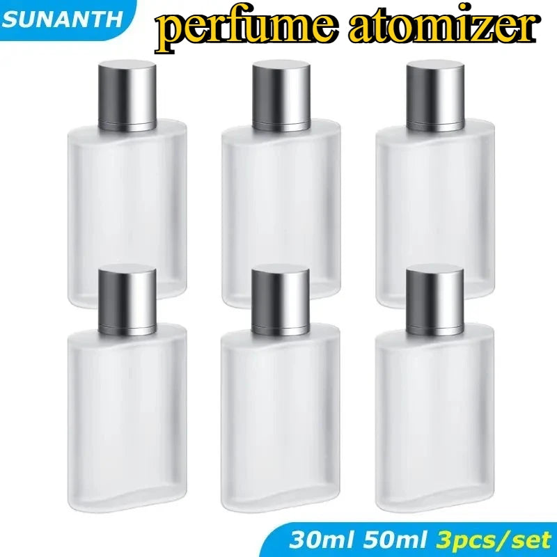 Frosted Glass Perfume Atomizer Refillable Spray Bottle 30ml 50ml
