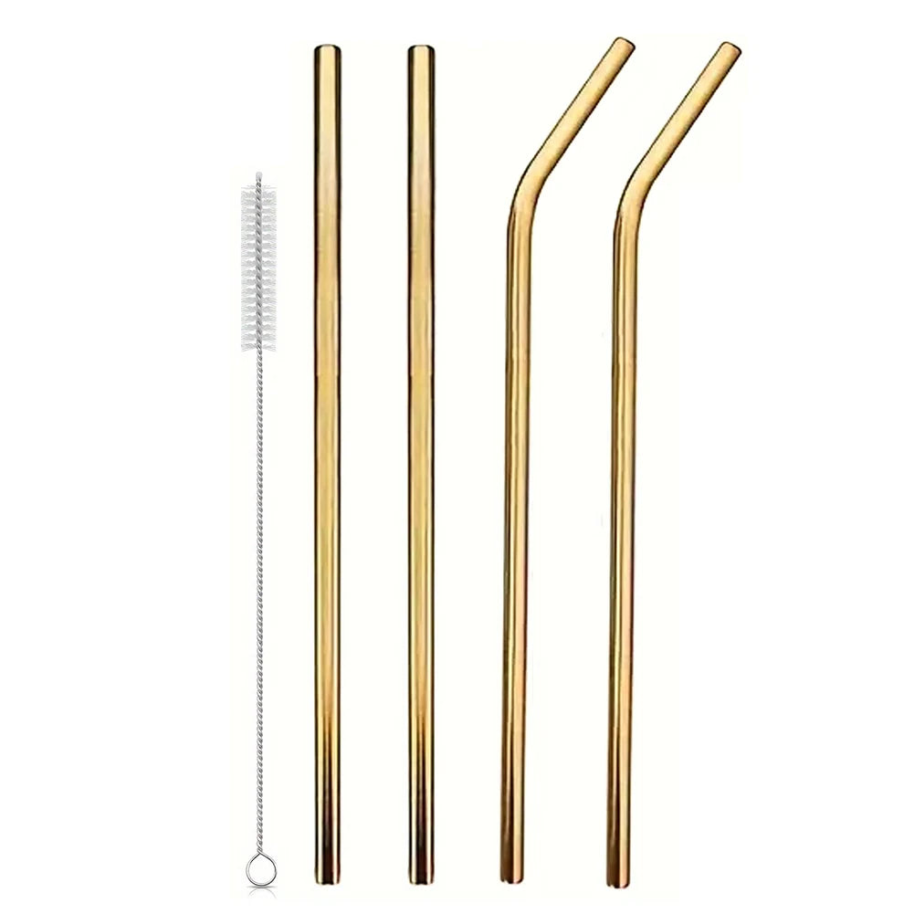 4-Pack Reusable Stainless Steel Straws for 40oz Tumblers