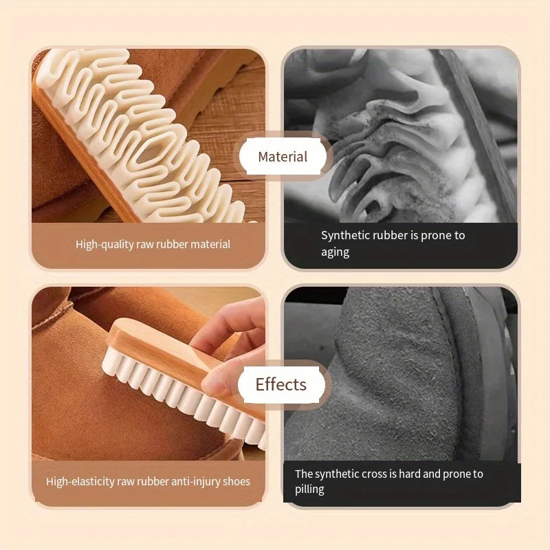 Suede & Nubuck Shoe Cleaning Brush – Gentle Rubber Bristles