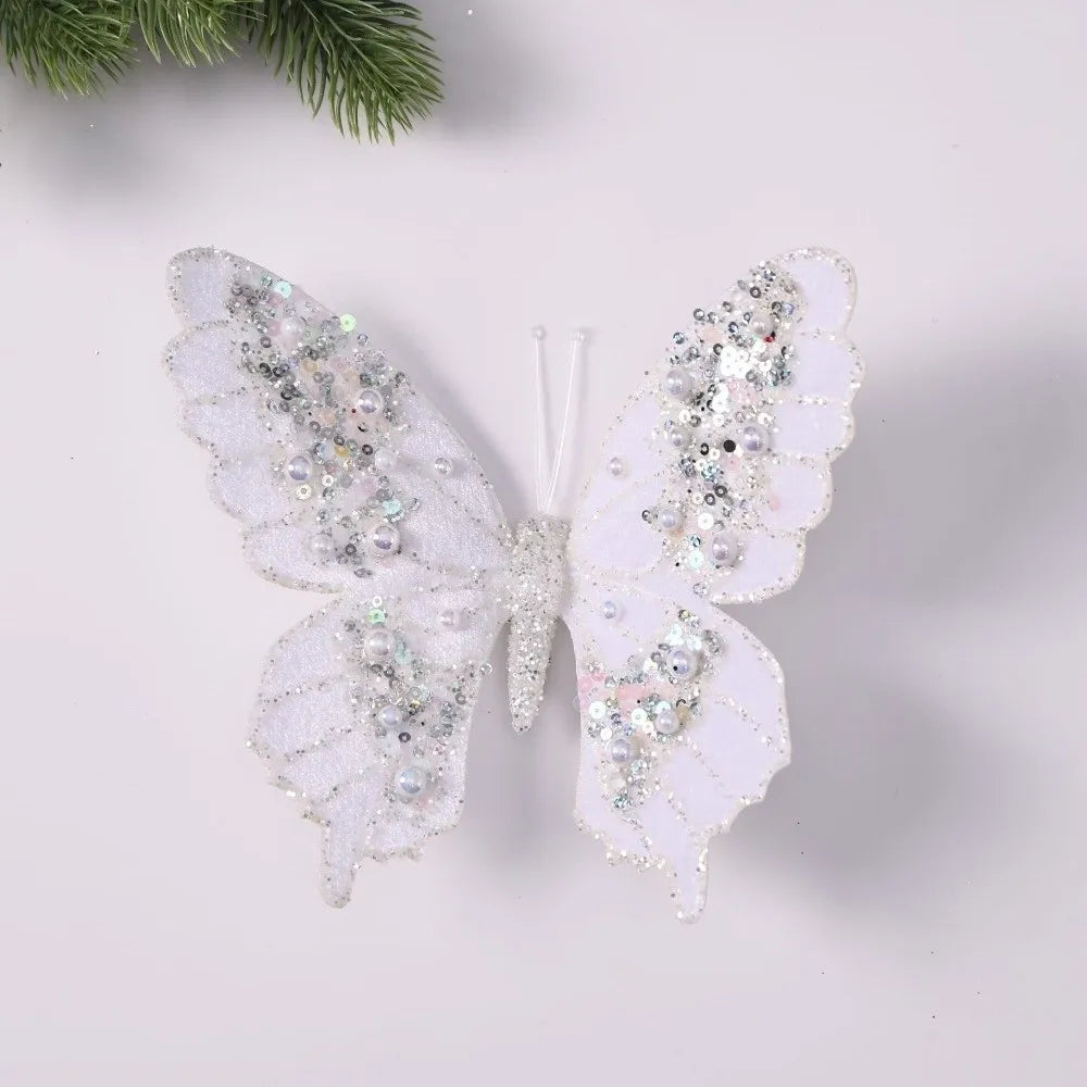 Glitter Butterfly Christmas Tree Ornament – Sequin Pendant