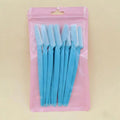 12-Pack Eyebrow & Face Razor Set with Protective Cover