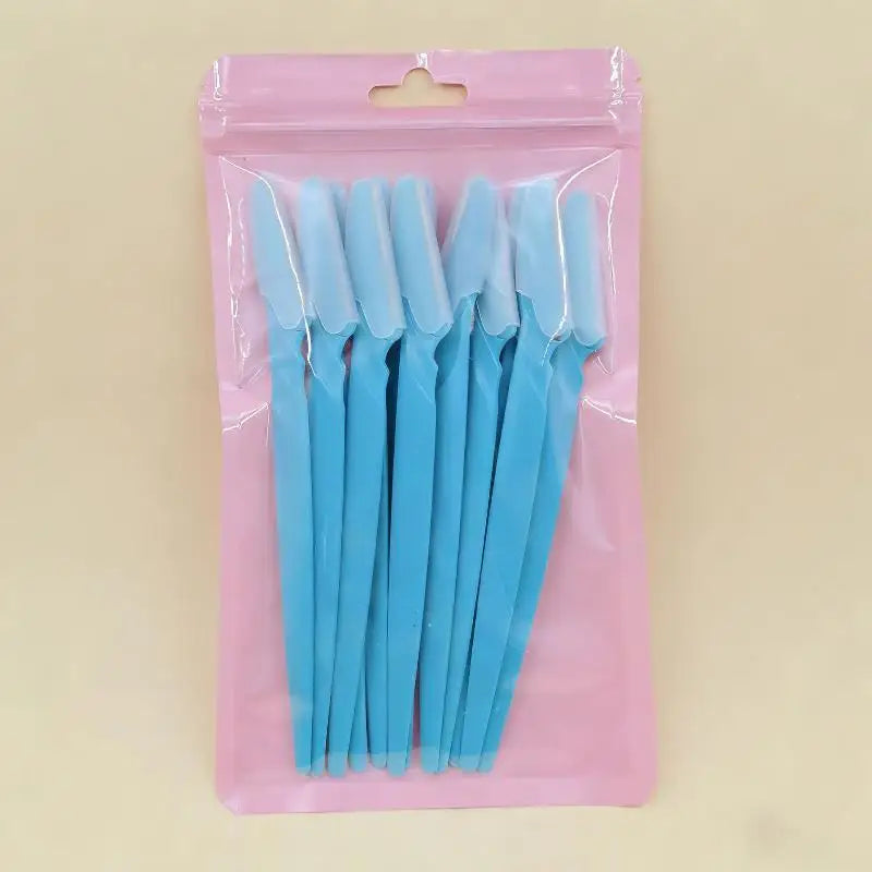 12-Pack Eyebrow & Face Razor Set with Protective Cover