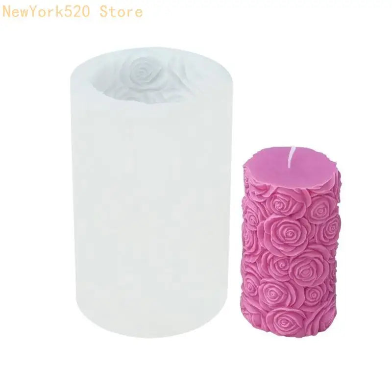 3D Cylinder Silicone Mold – Flower & Butterfly Wave Pattern